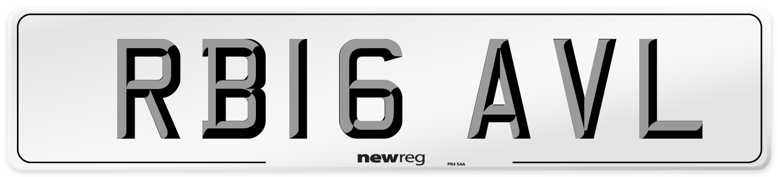 RB16 AVL Number Plate from New Reg